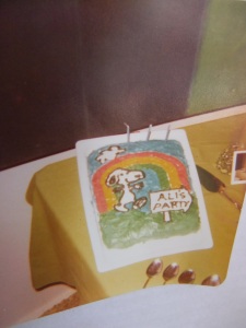 Baker Max and cake with Snoopy for 3 y o Ali