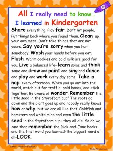 Kindergarten all I ever needed to learn